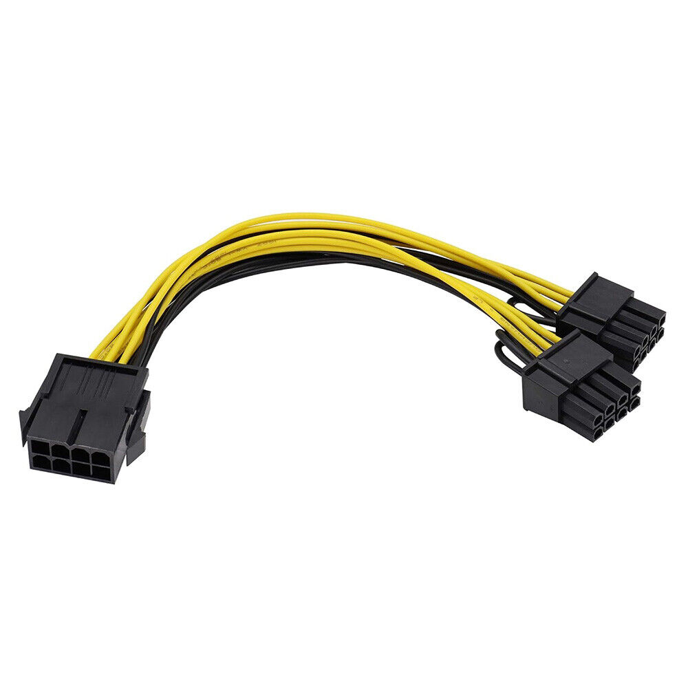 Graphics Card GPU VGA PCIe 8 Pin Female to Dual 8 Pin (6+2) Male Extension Cable