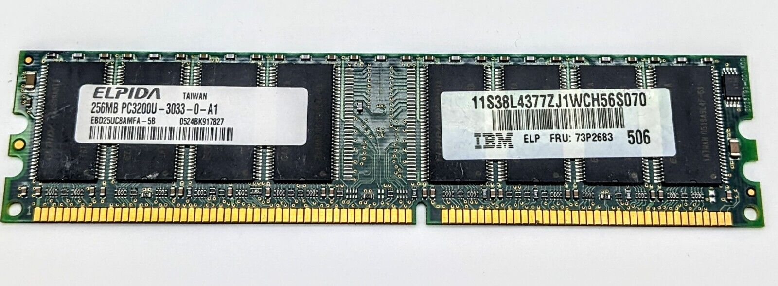 ELPIDA 256MB PC3200 DDR DIMM Memory Module IBM FRU 73P2683 P3200U-3033-0-A1