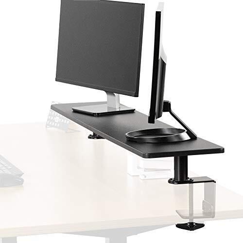 Black Clamp-on Extra Large 46 inch Ergonomic Desk Shelf, Multi Screen Compute...
