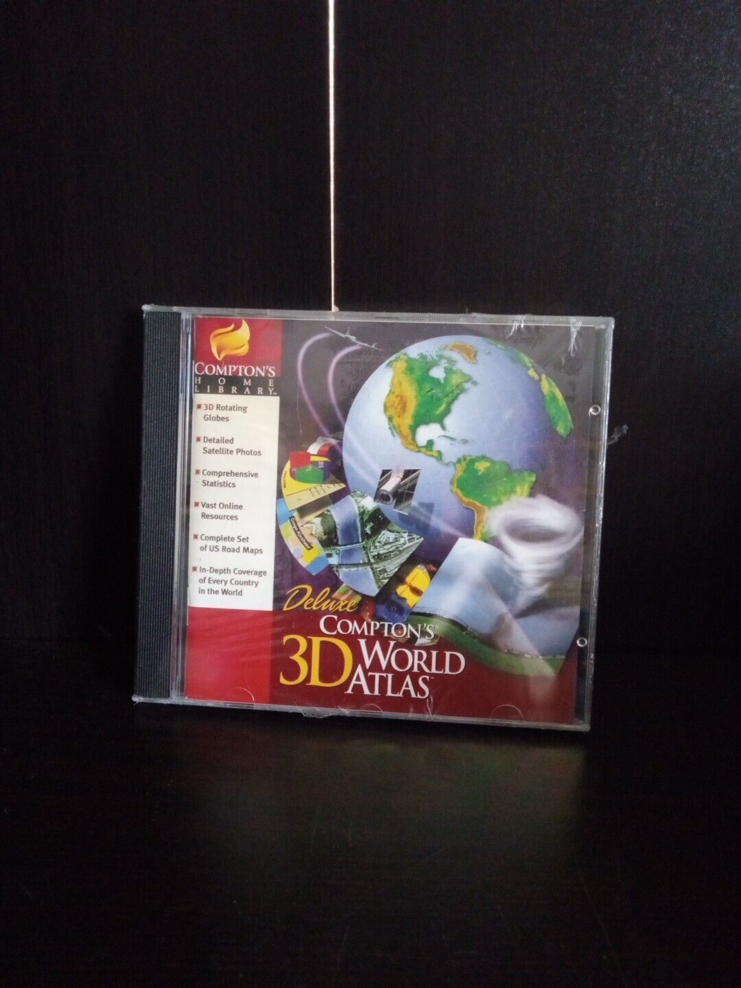 Deluxe COMPTON'S 3D WORLD ATLAS Windows 95 NEW Sealed ~ Trl8#35