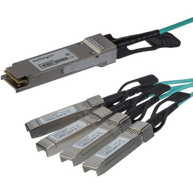StarTech Cisco Compatible QSFP+ to 4x SFP+ 9.8ft Breakout Cable QSFP4X10GAO3