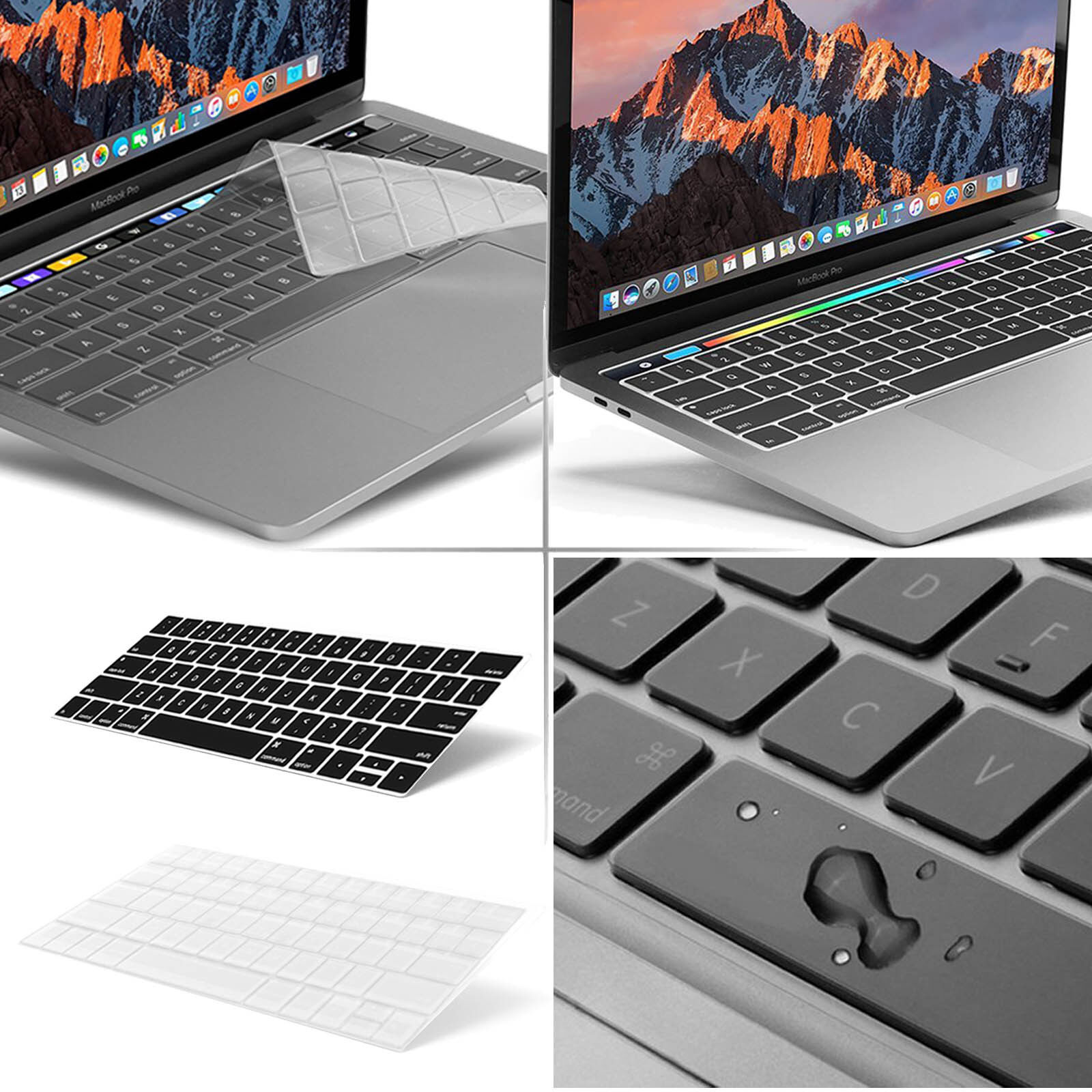 2PCS Silicone Keyboard Cover Protector for 2018 Macbook Air 13inch [US Layout]