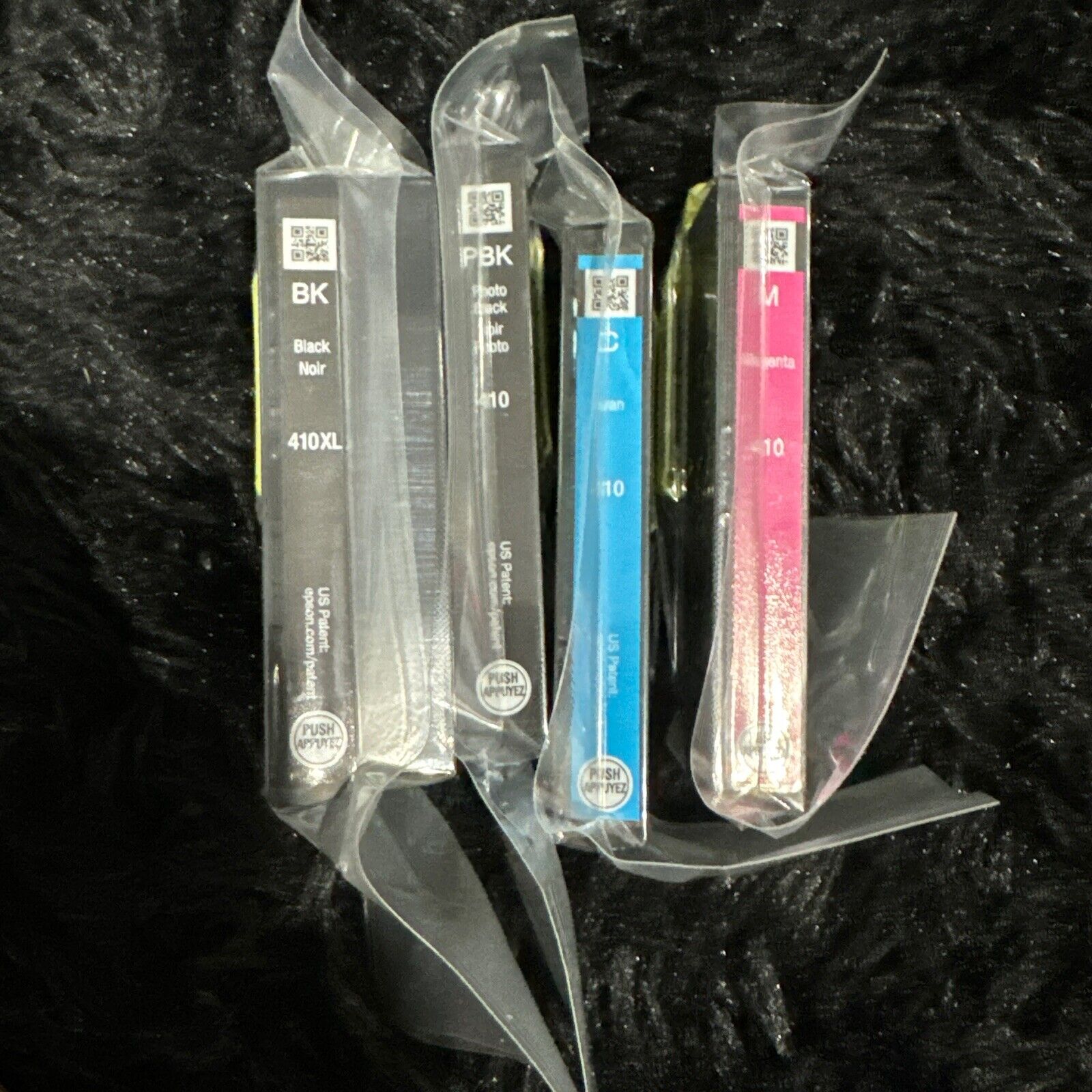 Genuine Epson 410XL Black & 410 Black Magenta Cyan Ink Cartridges Lot Of 4