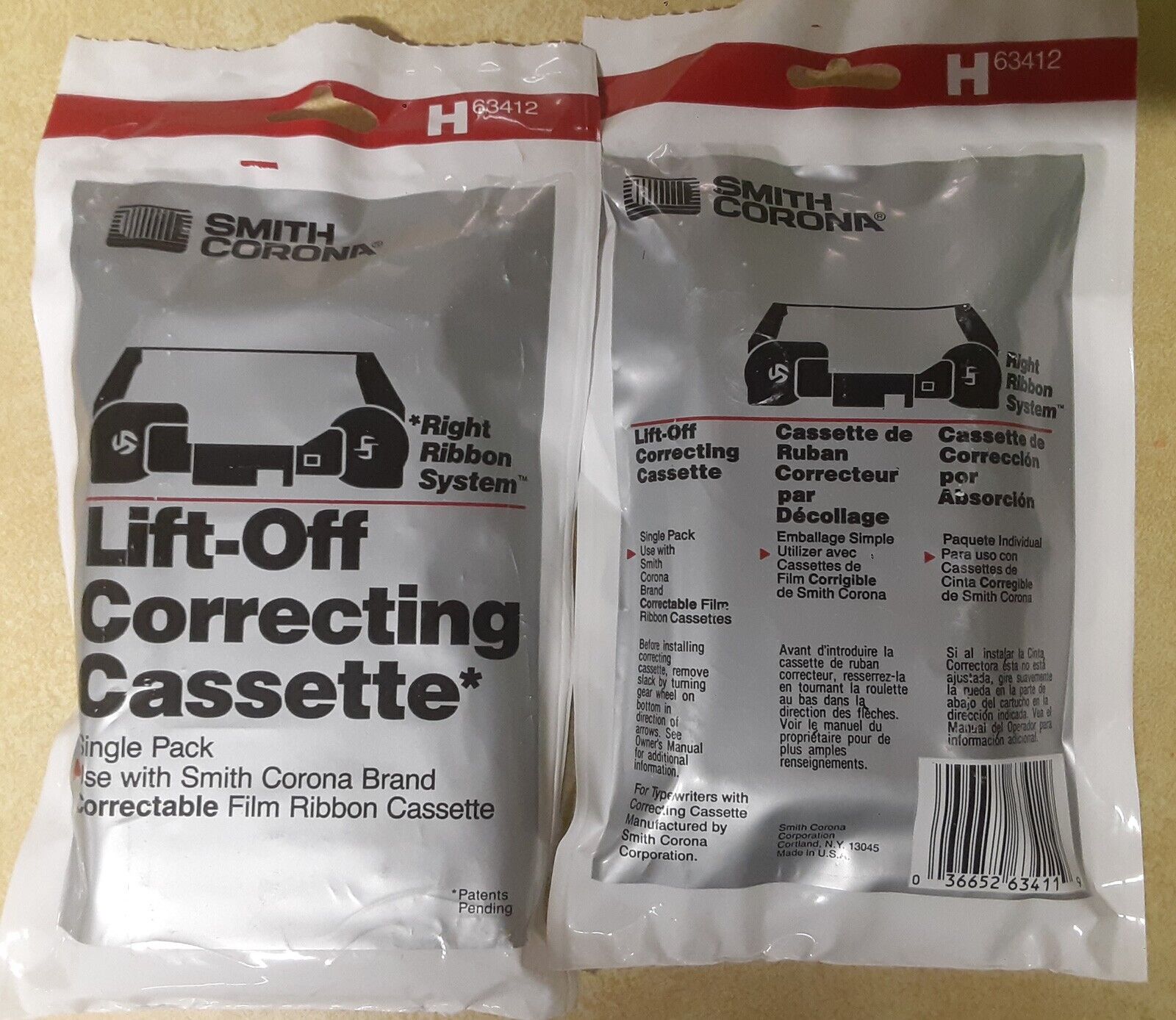 Smith Corona Lift-Off Correcting Cassette H Series H21060 H21560 H63412 Lot of 4