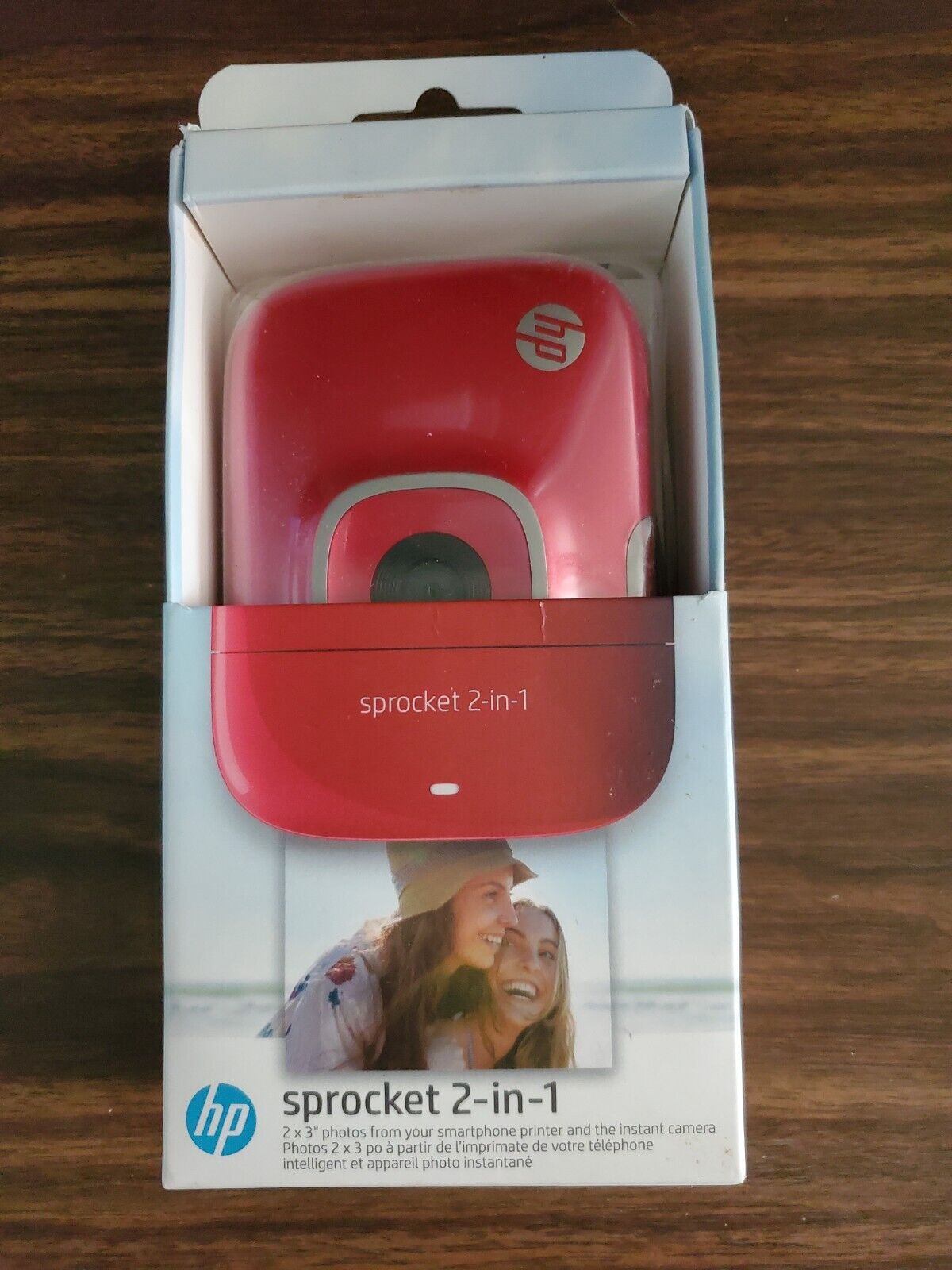 HP Sprocket 2 in 1 Photo Printer And Camera Red 2×3 Photos Open Box**