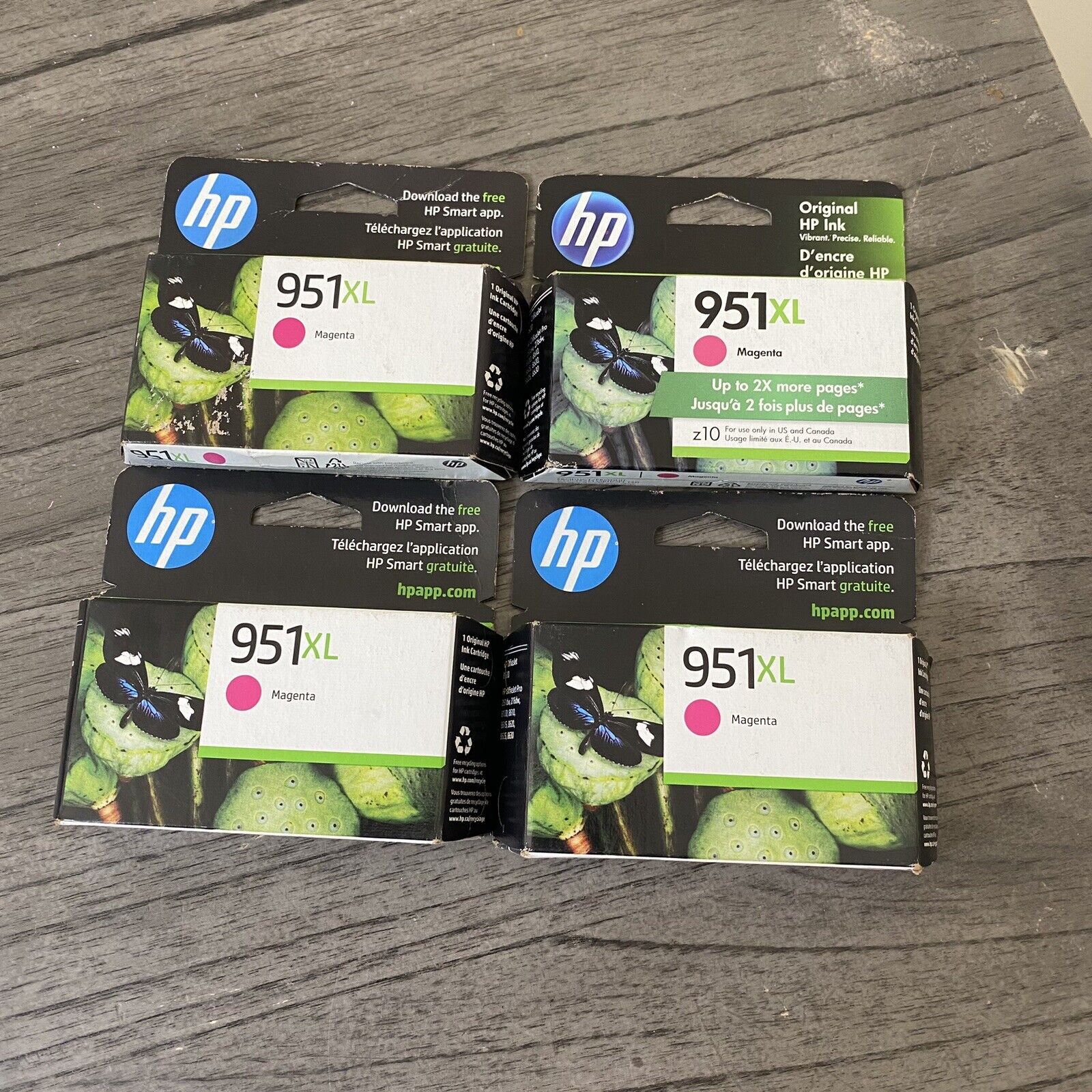 4 Genuine HP 951XL  Magenta Ink Cartridge New 05/2023 - 2024 +