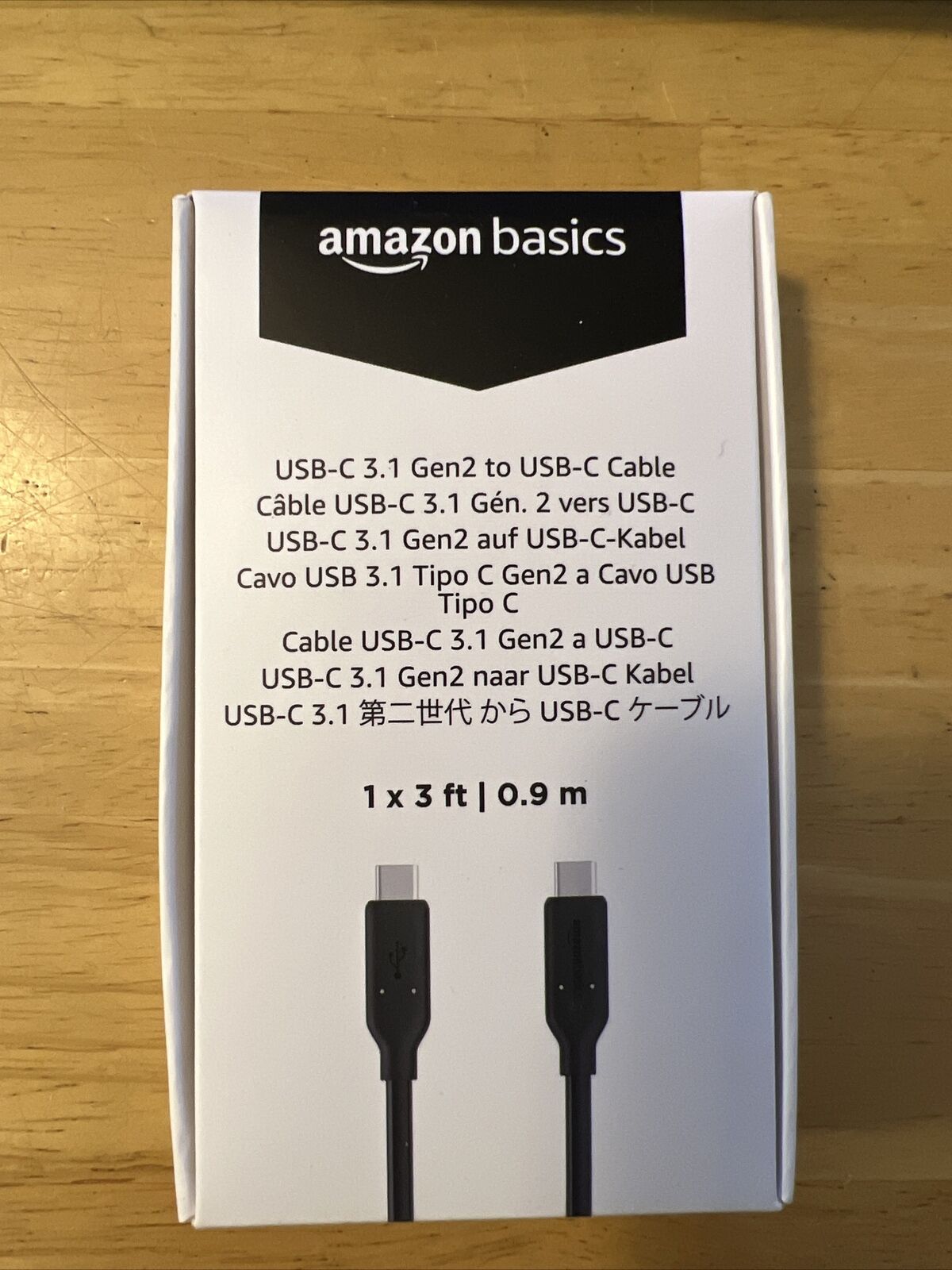 Amazon Basics USB-C 3.1 Gen2 to USB-C Charger Cable - 3-Foot, Black - Sealed