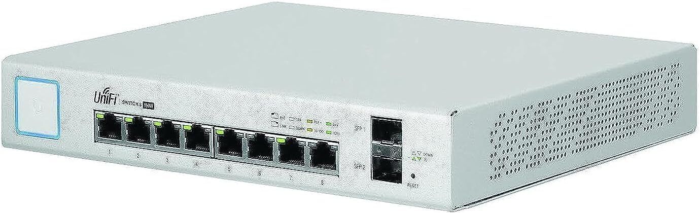 Ubiquiti Networks US-8-150W 8 PoE Gigabit Ethernet Ports UniFi Switch - White