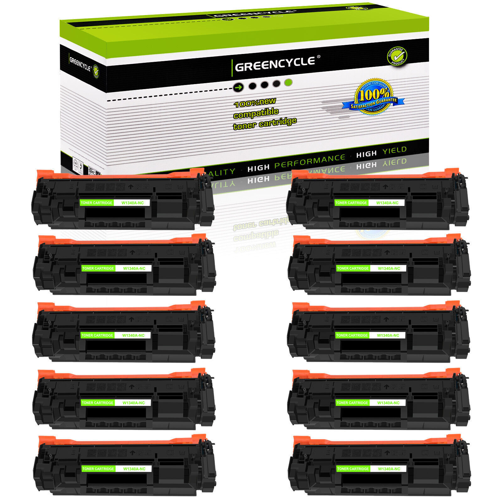 10PK Greencycle Compatible Toner Cartridge No Chip for HP 134A W1340A M234sdn