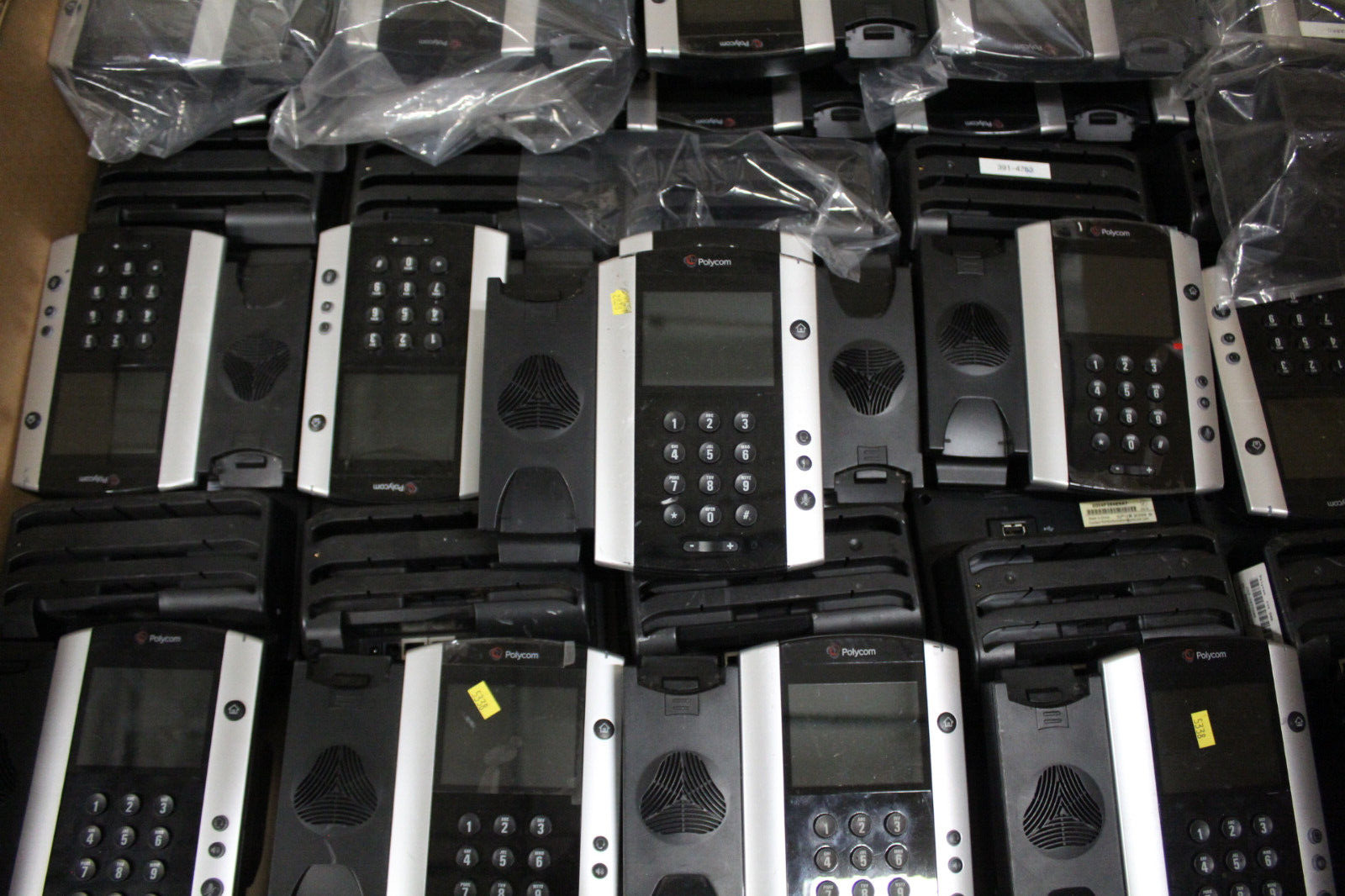 Lot Of 50 Polycom VVX 501 Business Gigabit IP Phones W/ Stands and Handsets