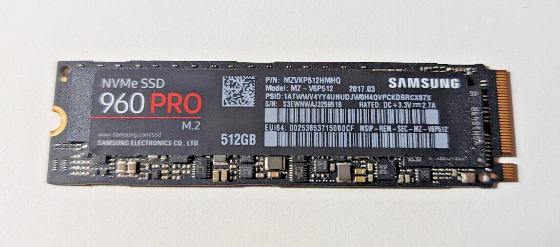 Samsung 960 Pro Series - 512gb PCIe NVMe - M.2 Internal SSD
