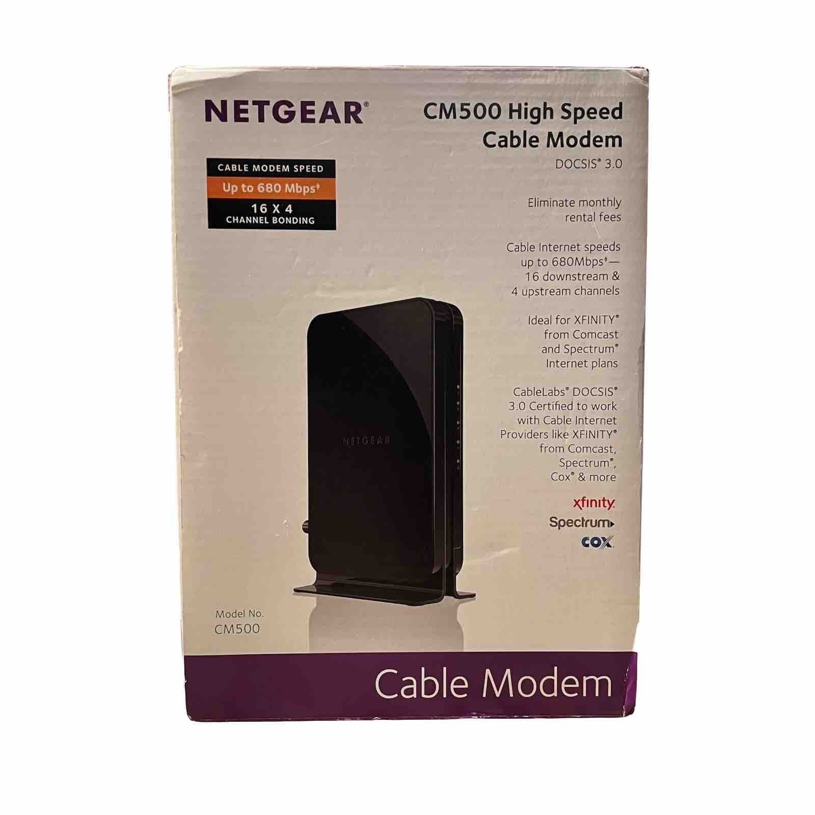 Netgear CM500 High Speed Cable Modem DOCSIS 3.0 Xfinity Cox Spectrum Comcast NOB