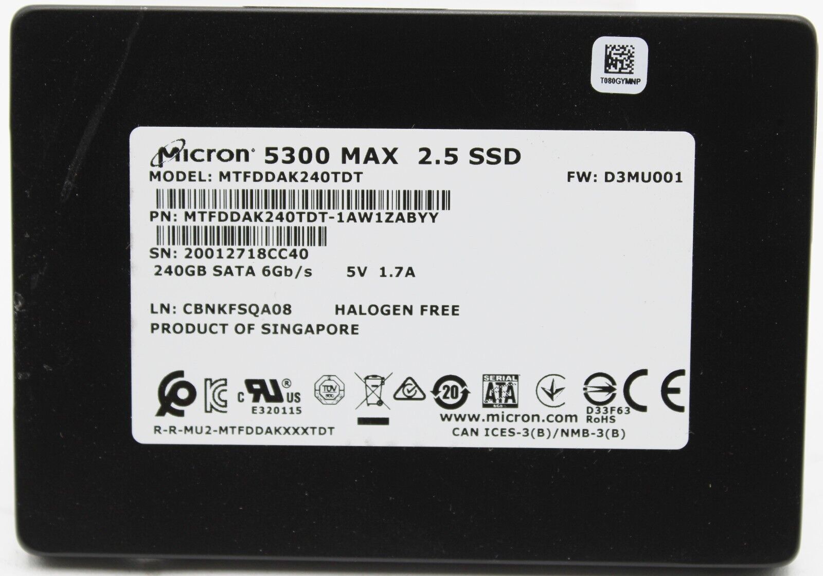 MICRON 5300 MAX 240GB 6G 2.5\