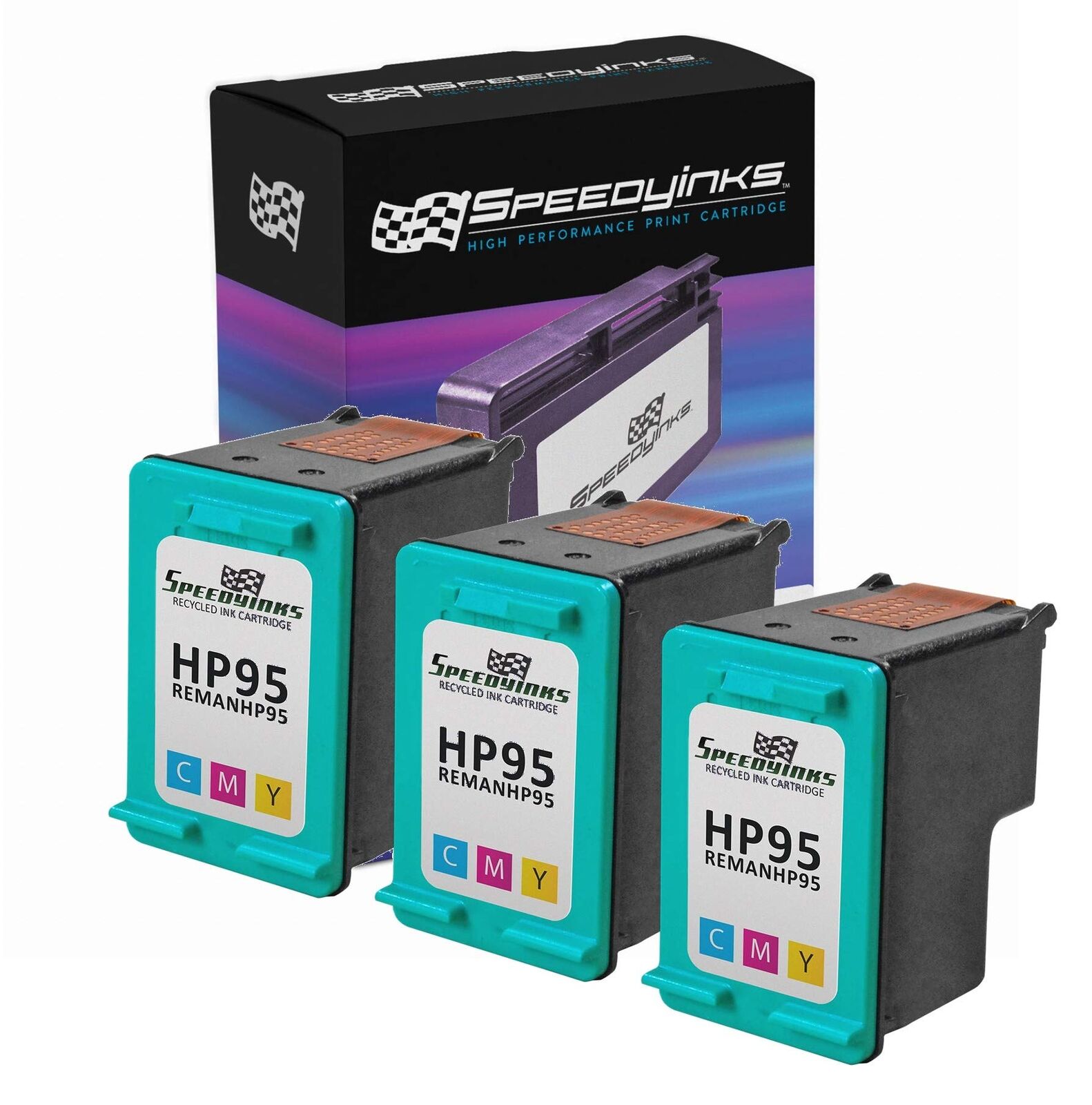 3pk Reman For Hewlett Packard HP 95 / C8766WN Tri-Color Ink Cartridge