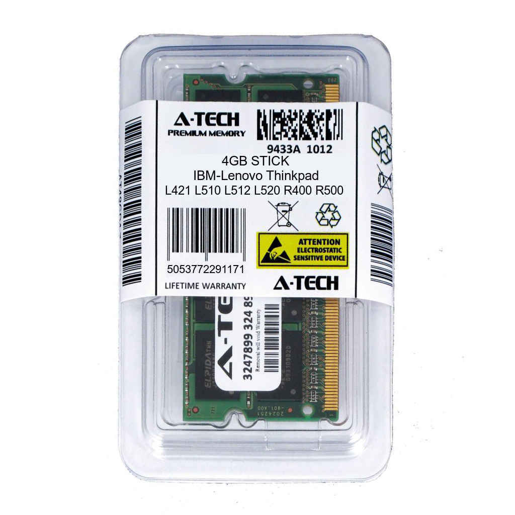 4GB SODIMM IBM-Lenovo Thinkpad L421 L510 L512 L520 R400 R500 SL410 Ram Memory