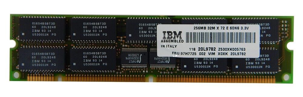 IBM 256MB EDO 60Ns 3.3v ECC Memory New 97H7725 168pin DIMM 32x72E 20L9782