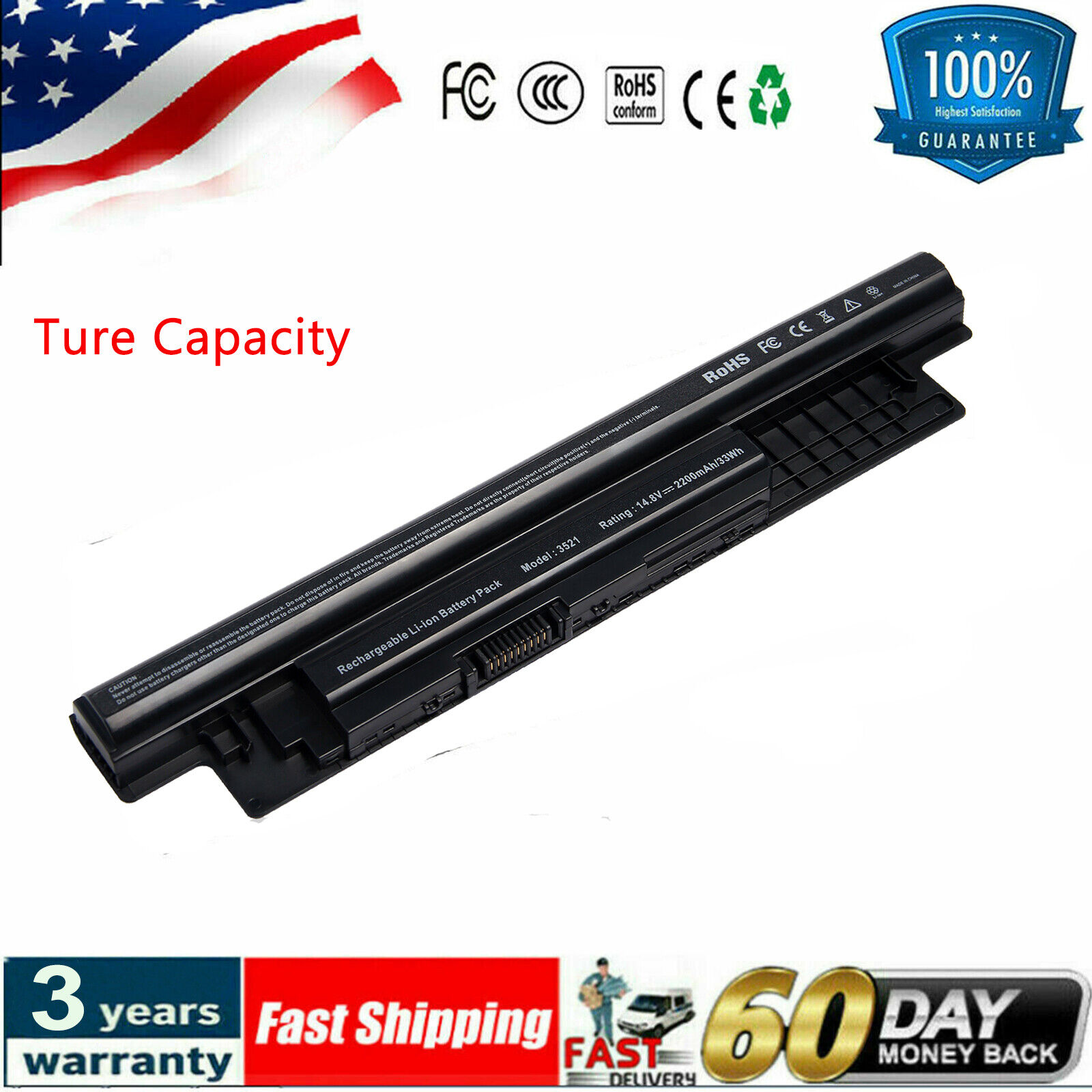  Battery for Dell Inspiron 15 3521 3537 3531 3542 3543 3541 3878 15R 5521 5537
