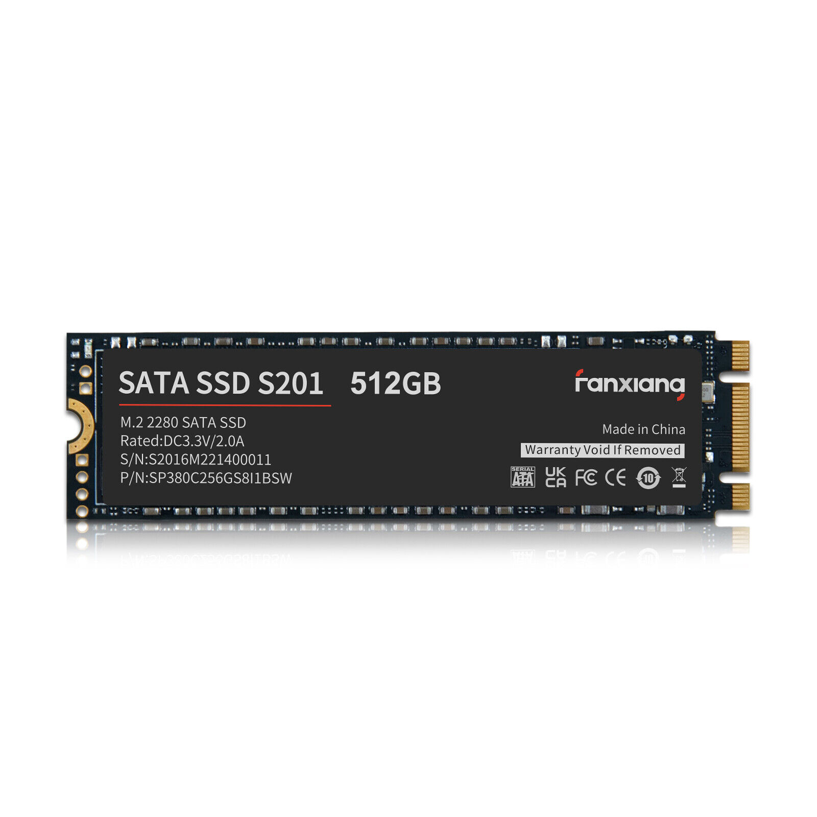 Fanxiang M.2 2280 512GB SATA III 6Gb/s 500MB/S Internal Solid State Drive SSD PC