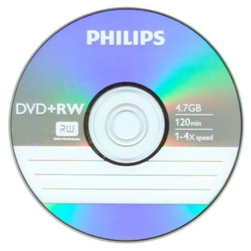 5 PHILIPS 4X DVD+RW DVDRW ReWritable Branded Logo 4.7GB Disc in Paper Sleeve  