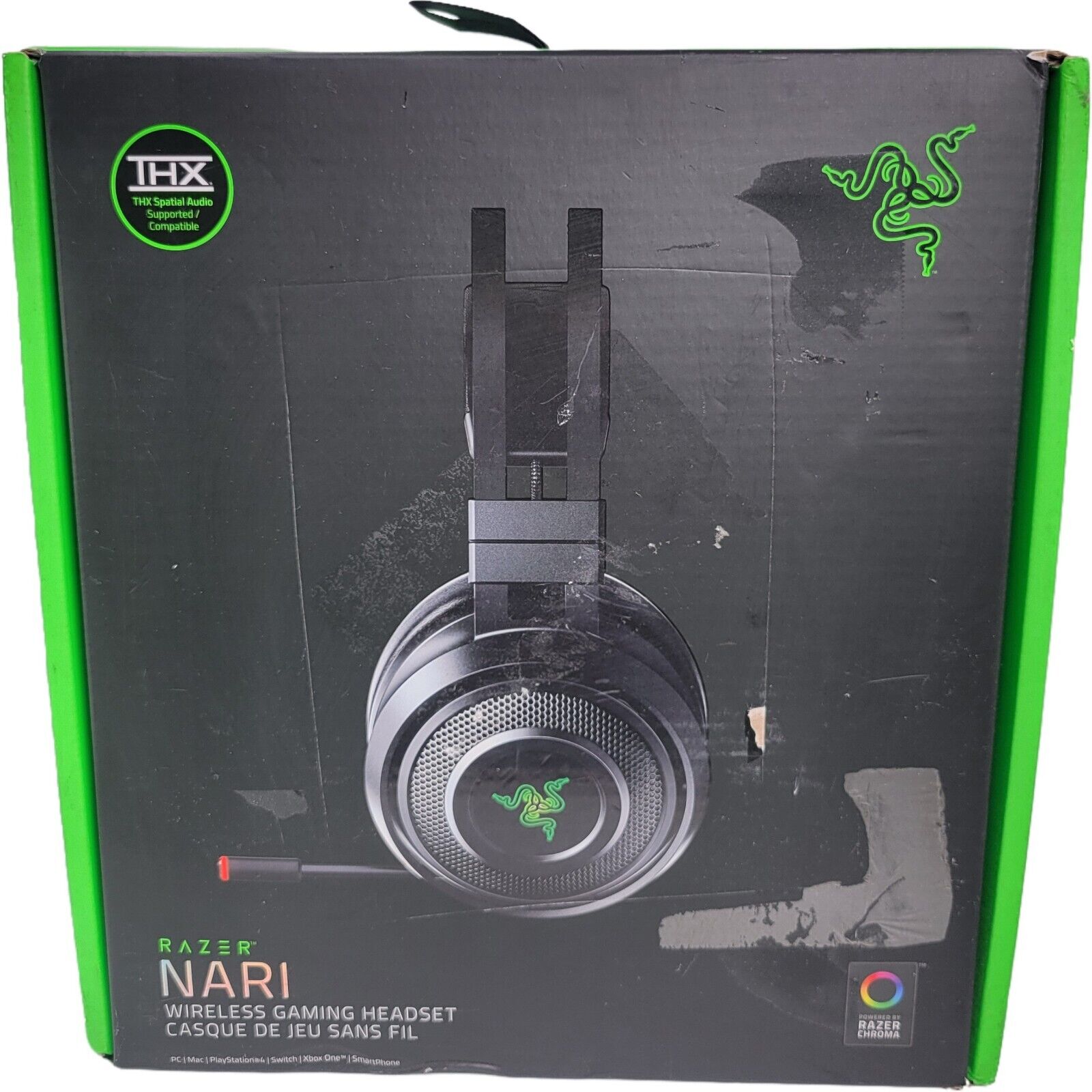 Razer Nari Wireless RZ04-02680100 THX Spatial Audio Gaming Headset PC PS4
