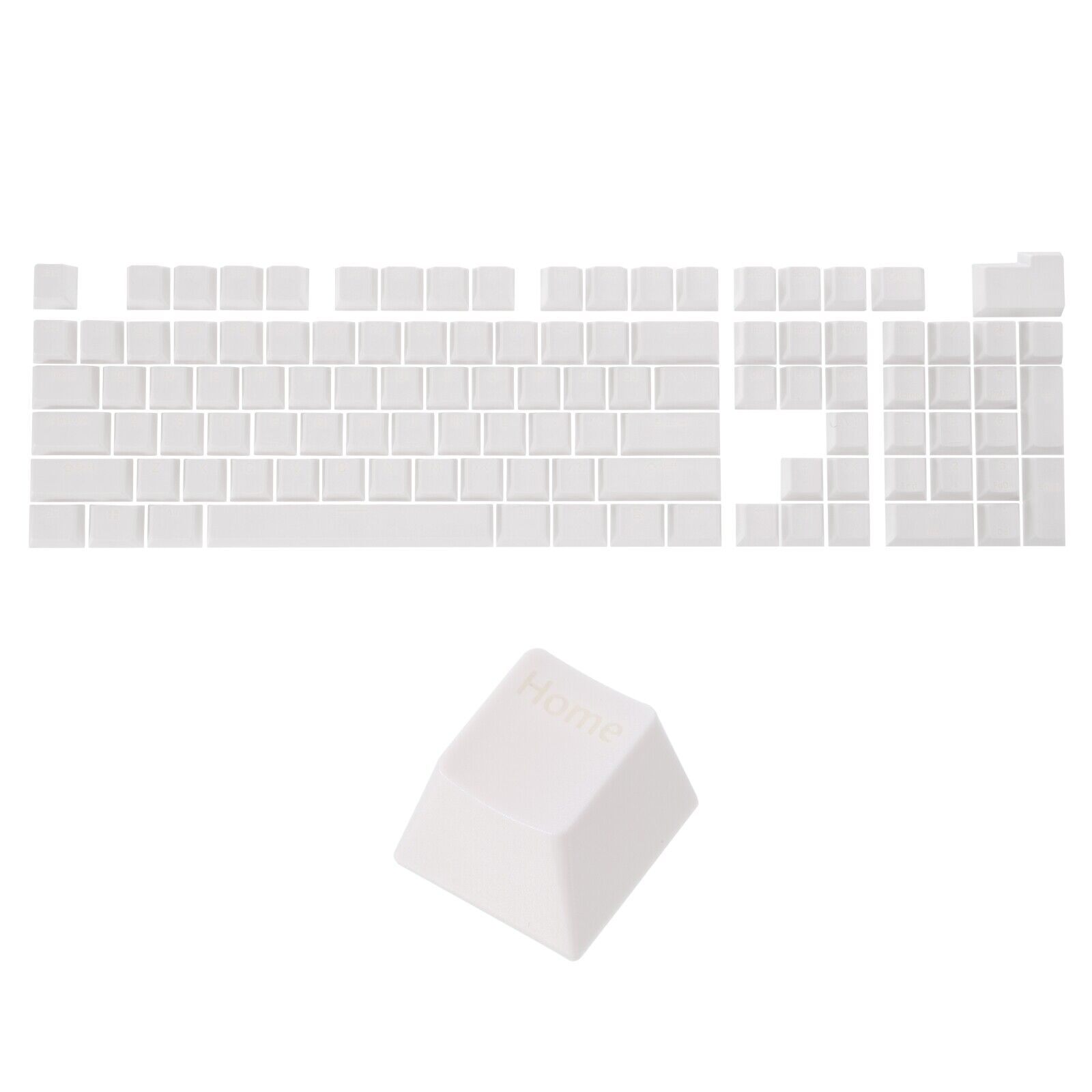 108 Keys Pudding Keycaps Set ABS for Mechanical Keyboard Layout, Cream White
