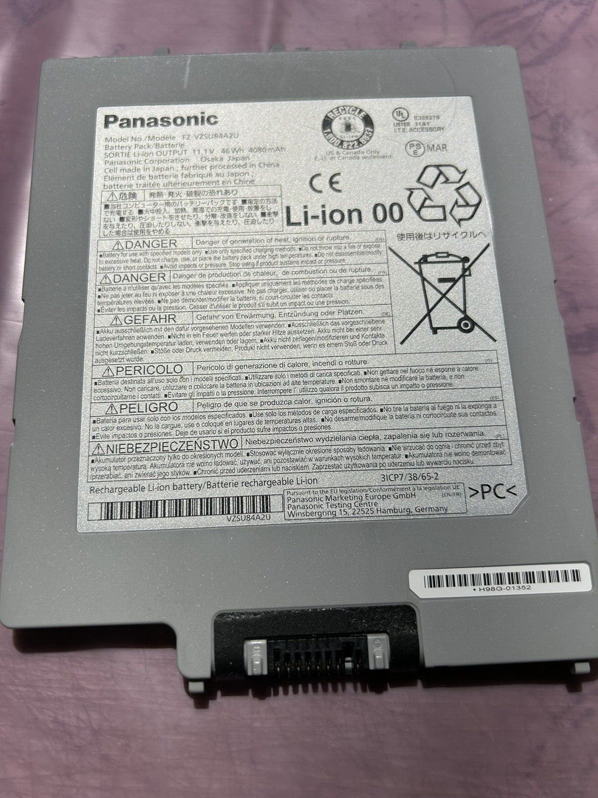 Panasonic FZ-G1 4080mAh 11.1V 46Wh Battery FZ-VZSU84A2U FZ-VZSU84AU