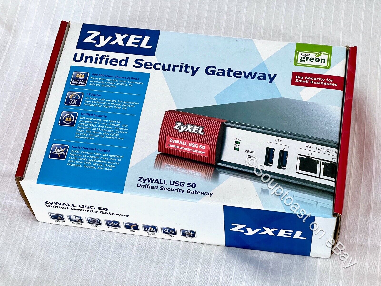 ZyXEL ZyWALL USG 50 Router - Excellent - Complete - Rack Mount Ears