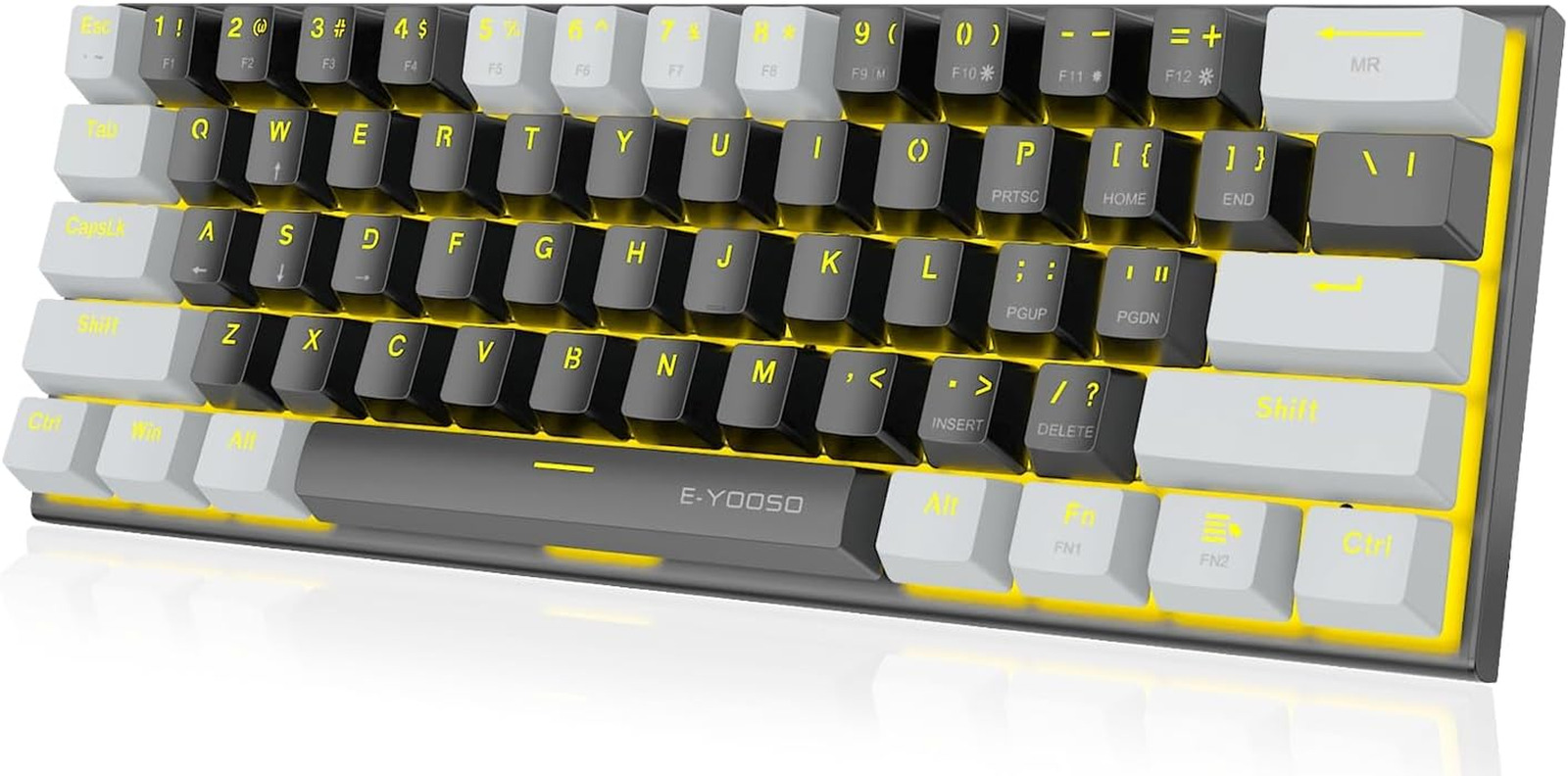 E-YOOSO Portable 60% Mechanical Gaming Keyboard,Backlit Mini Keyboard, Small Com