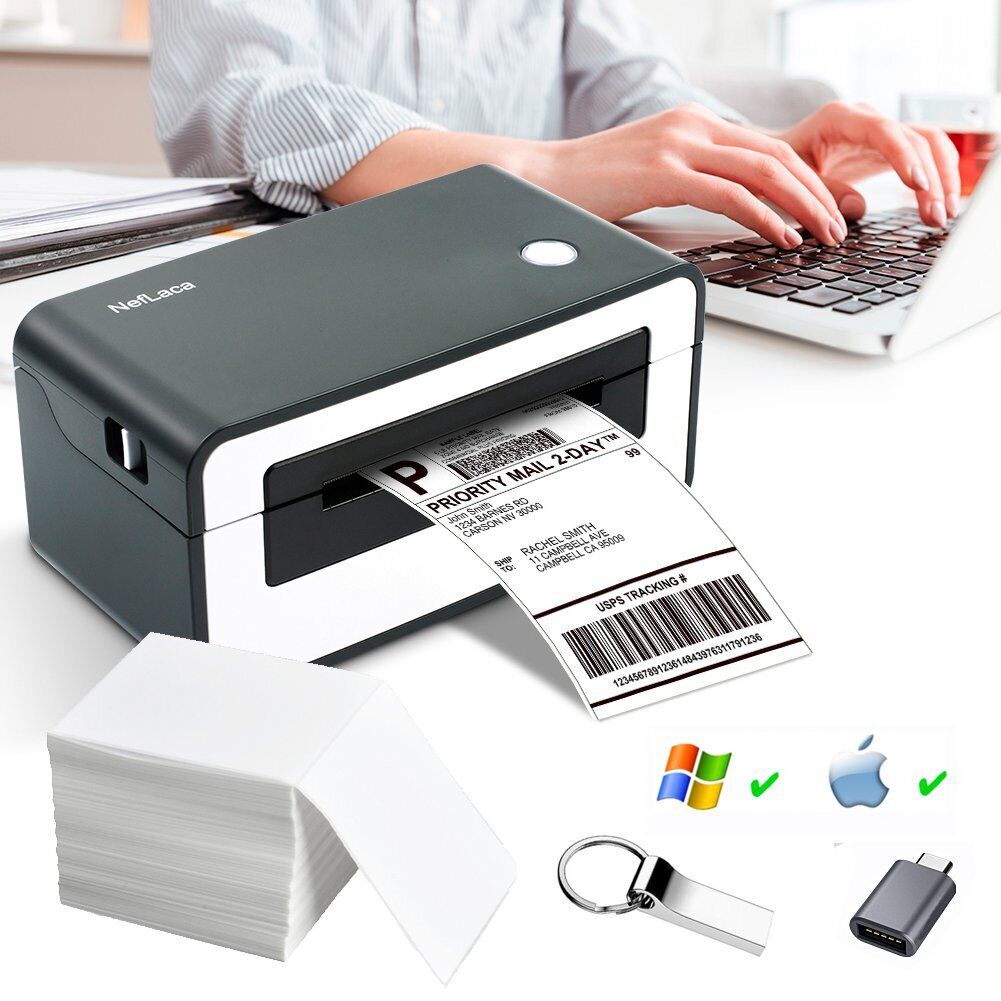 4 x 6 inch Direct Thermal Printer Shipping Labels Barcode Maker High-Speed USB