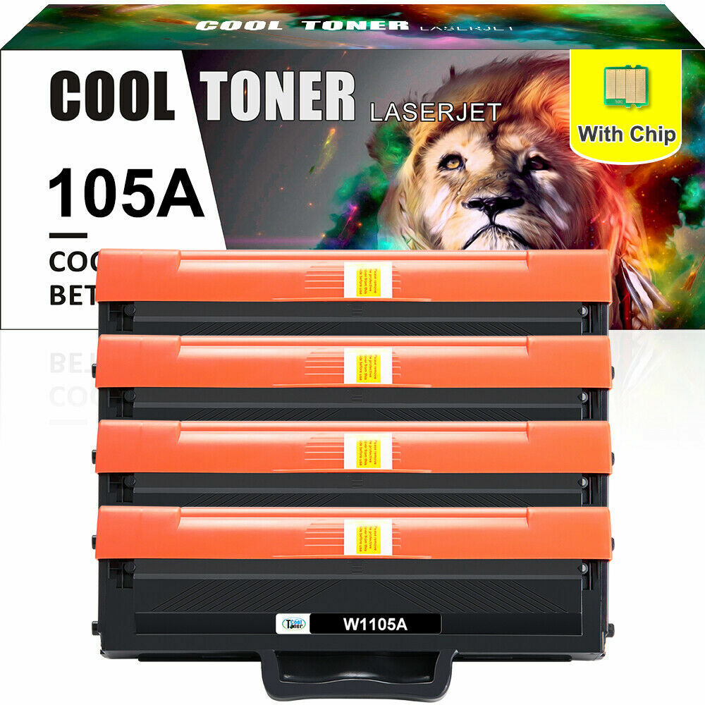4 Pack Toner Compatible with HP W1105A 105A Laser MFP 137fnw 107a 107w 135a 135w