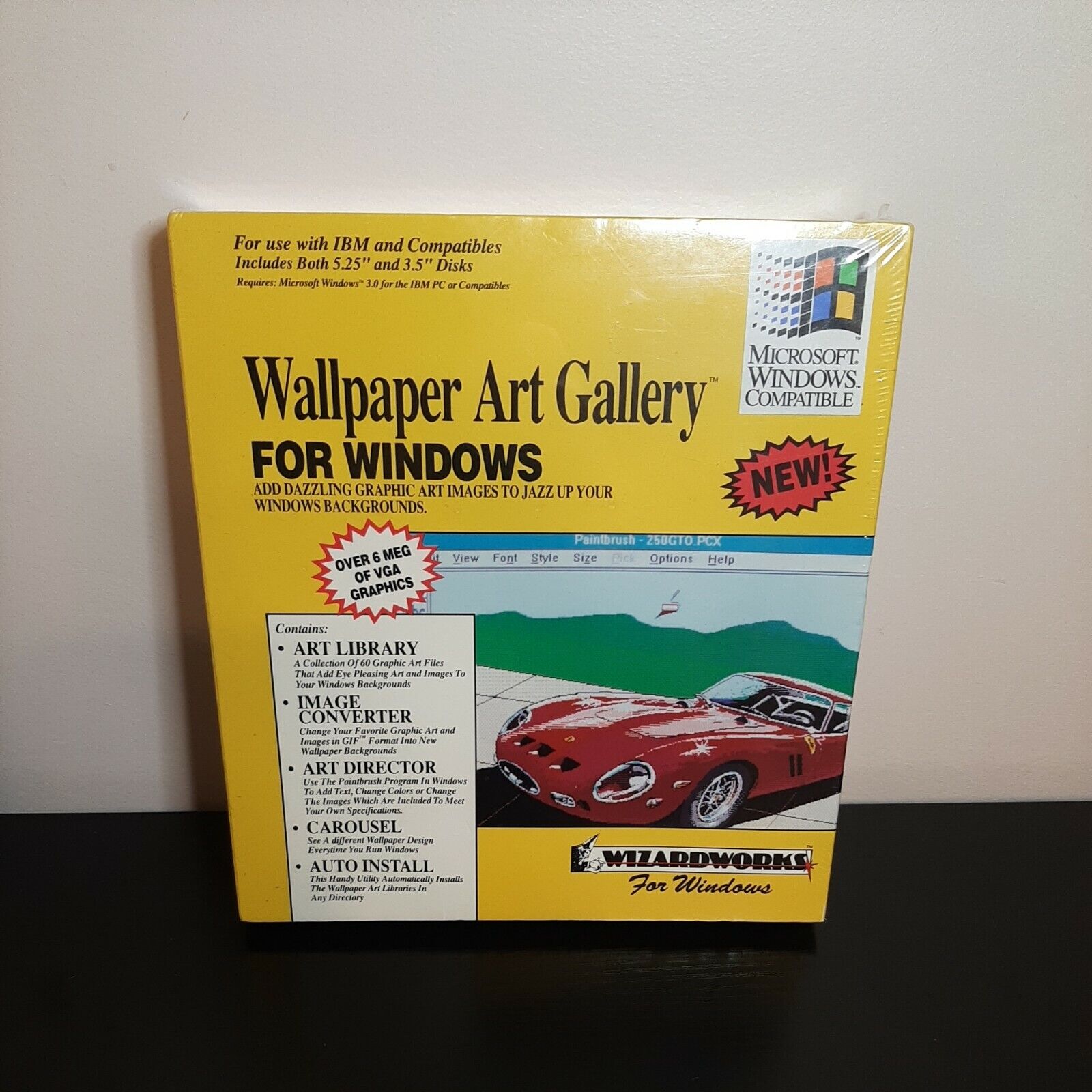 New Wallpaper Art Gallery Microsoft Windows 3.0 Vintage Box PC Wizardworks disks