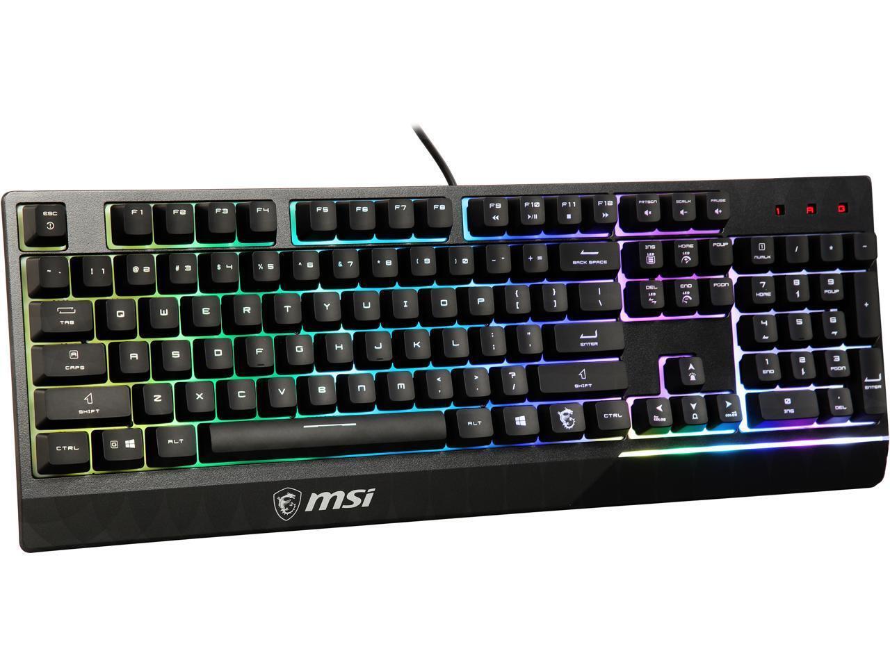 MSI Vigor GK30 USB Wired Gaming Keyboard with RGB Backlight and Water Repellent,