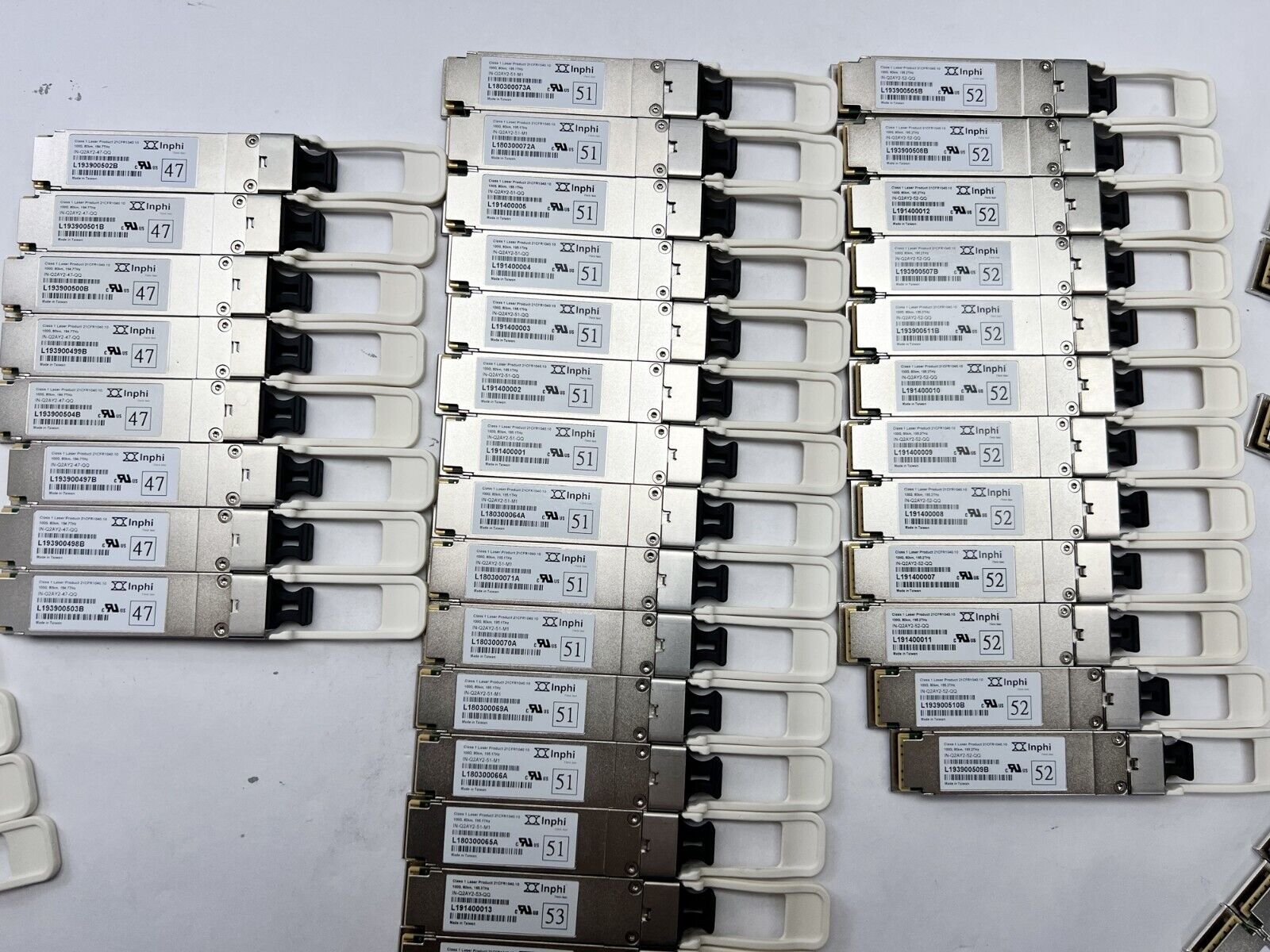 Lot of 73 Inphi IN-Q2AY2-23 to 59-M1/QQ 100G, 80Km, 193,7 THz Module See Table