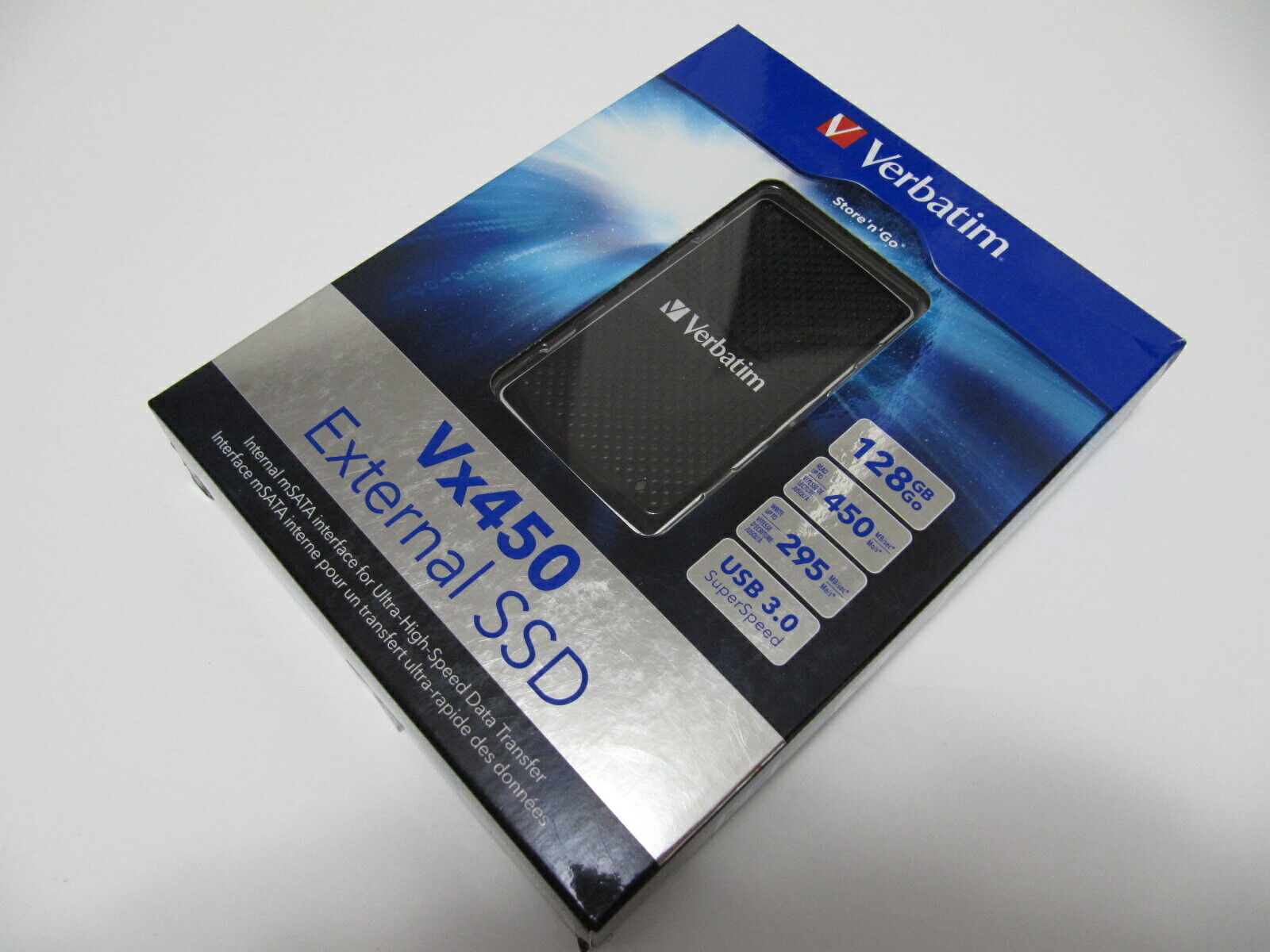 Verbatim External SSD Portable Hard Drive 128GB USB 3.0  Vx450 Solid State Drive