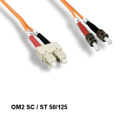 KNTK 5 Meter Fiber Optic Cable ST/ST OM2 50/125 Multi-Mode Duplex UPC Orange
