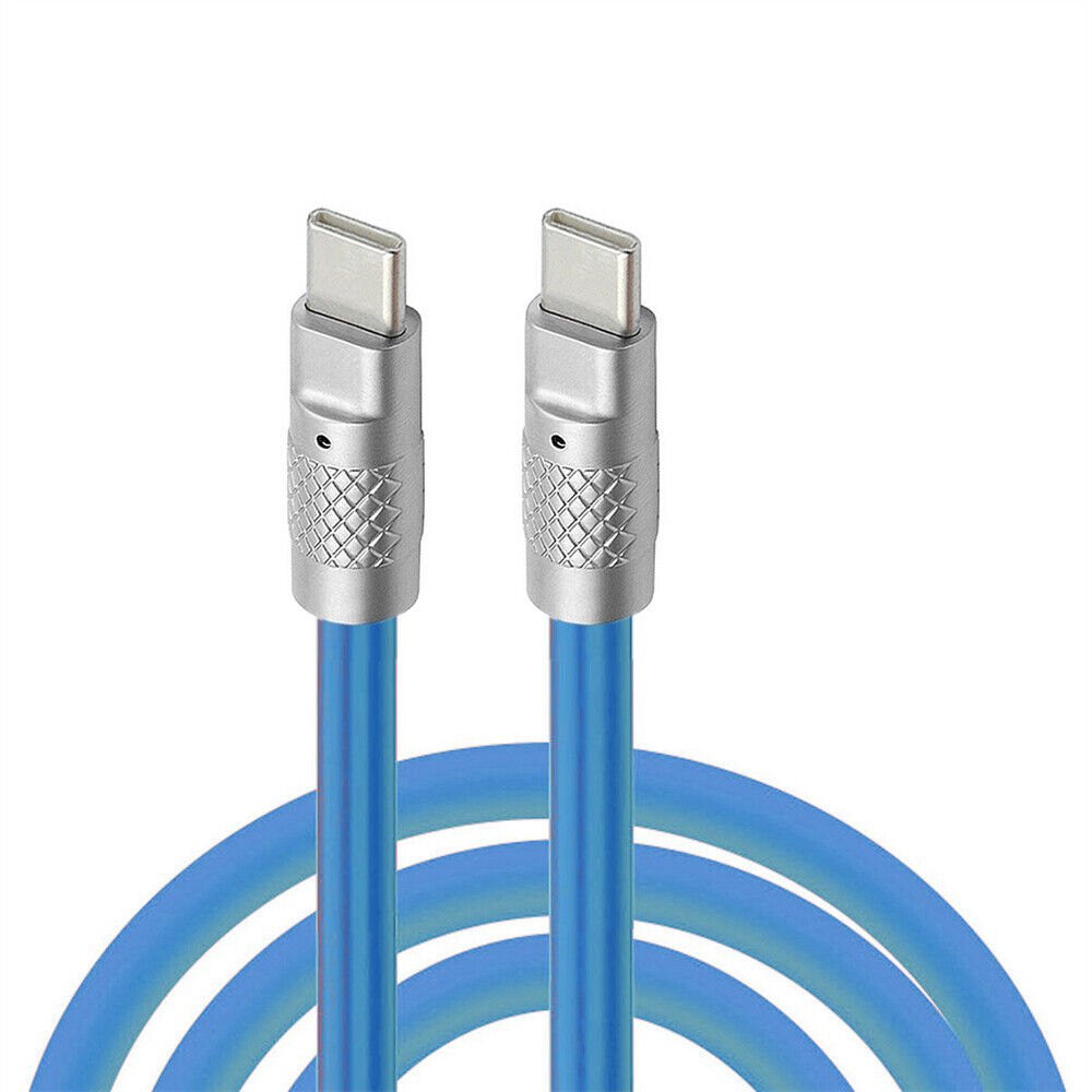 CY USB-A /USB-C to USB-C Liquid Silicone Ultra Soft 120W Power USB2.0 Data Cable