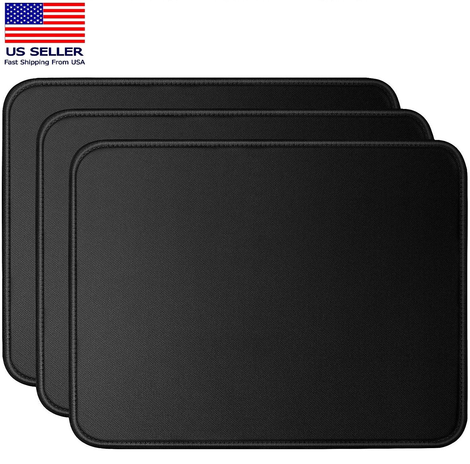 8.7x11 Mouse Pad Stitched Edges Non-slip Waterproof Gaming Mousepad Thick Black