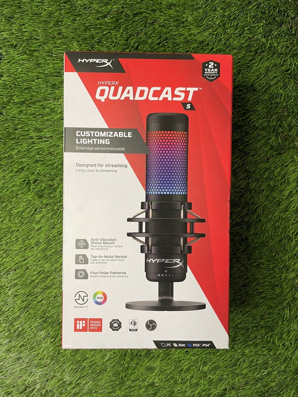 HyperX QuadCast S Freestanding USB Condenser Microphone For PC/PlayStation 4