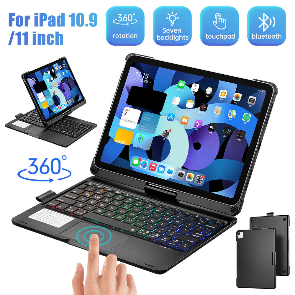 Smart Case with Touchpad Keyboard Cover For iPad 7/8/9th/10th Gen Air 4 5 Pro 11