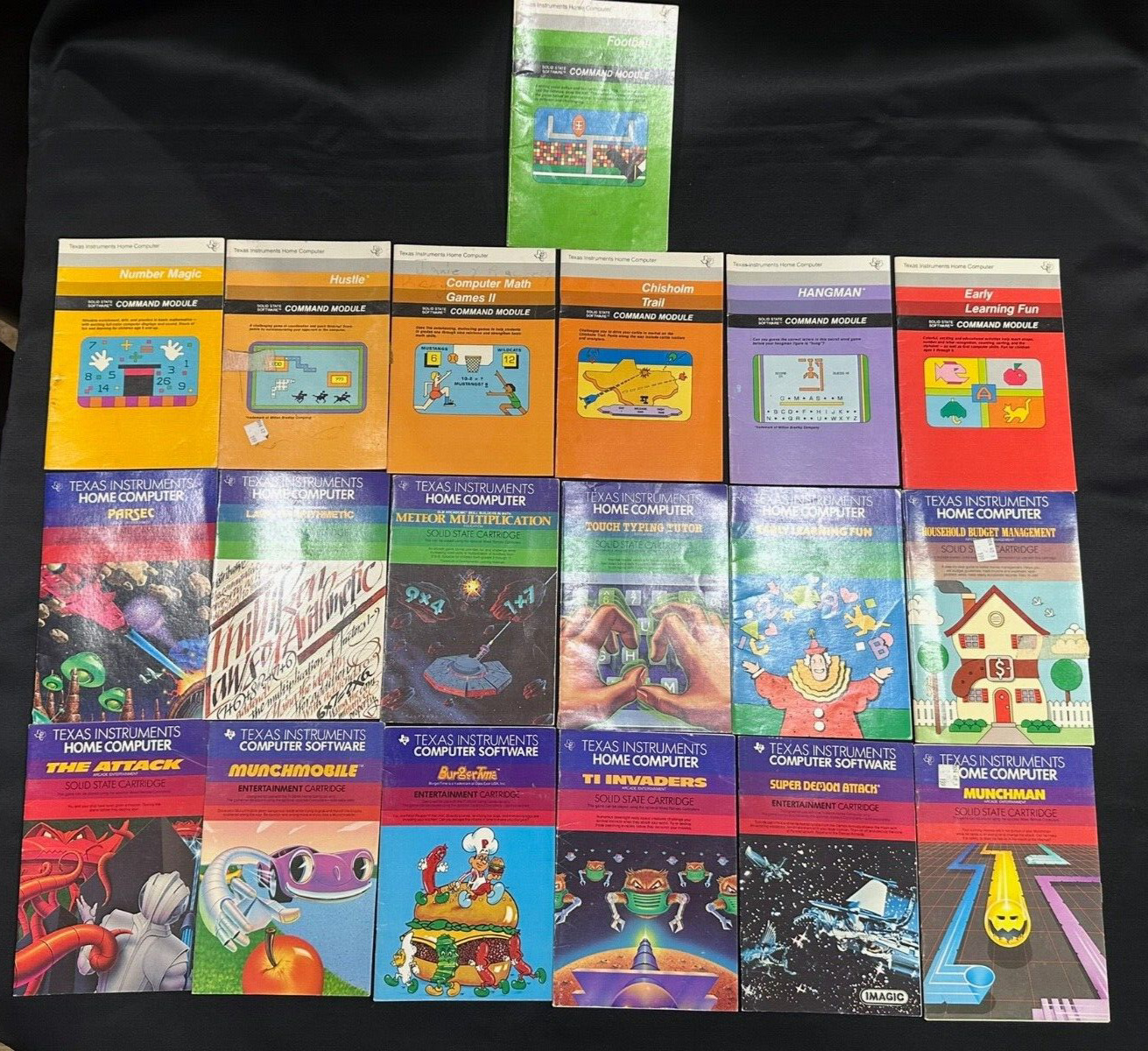Lot of 19 Vintage Texas Instruments Home Computer Game Software Books -TI-99