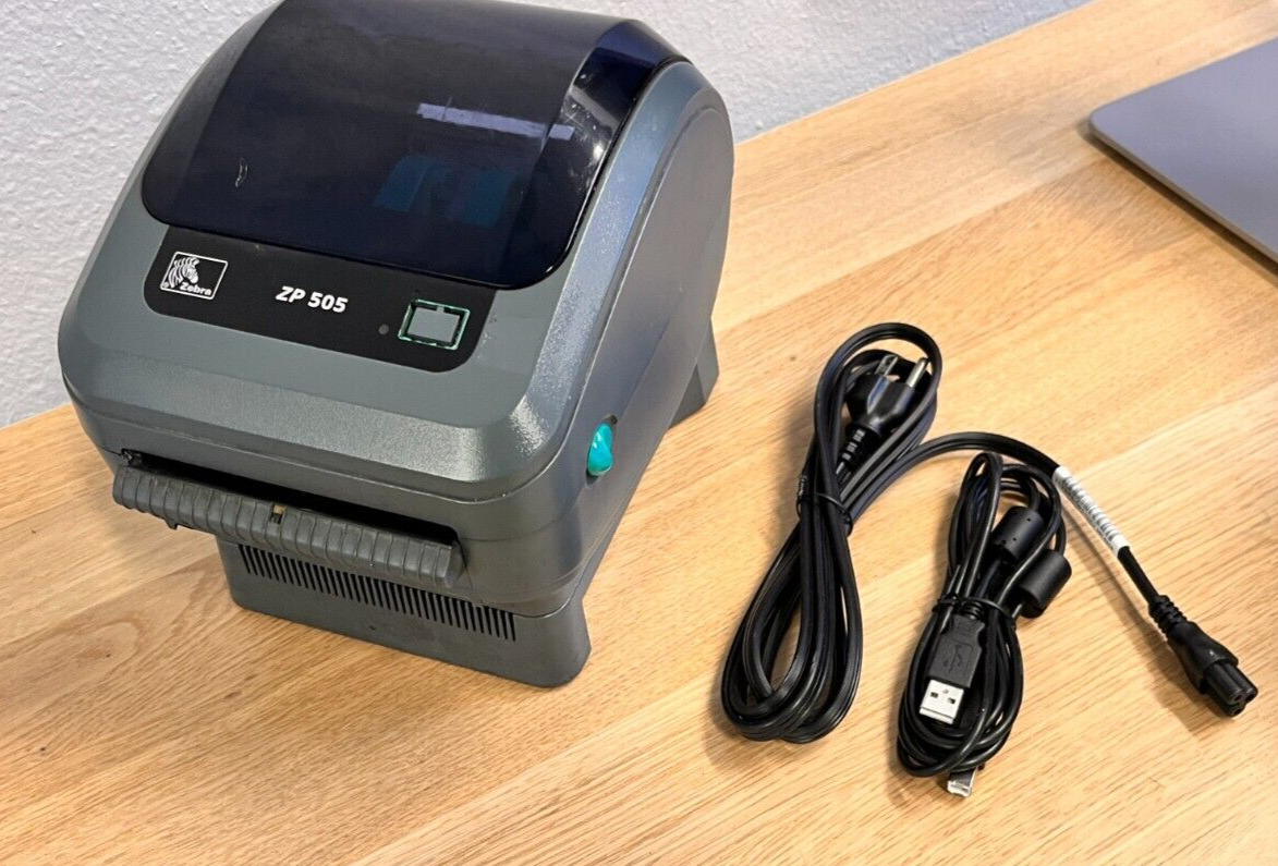 Zebra ZP 505 Thermal Label Printer USB + Power Cord & USB Cable, Tested & Ready