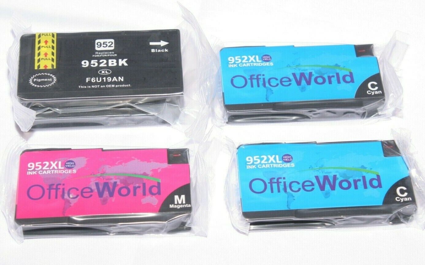 Non-Oem ompatible Ink Cartridges 952XL 1x Black 1x Magenta 2x Cyan (4 total)