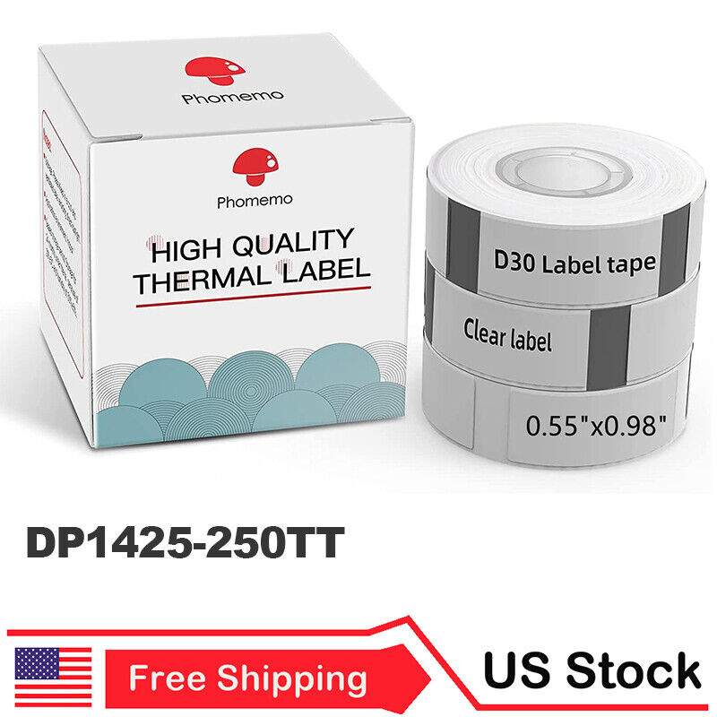 14x25mm Transparent Label Maker Tape Sticker Thermal Paper Self-Adhesive For D30