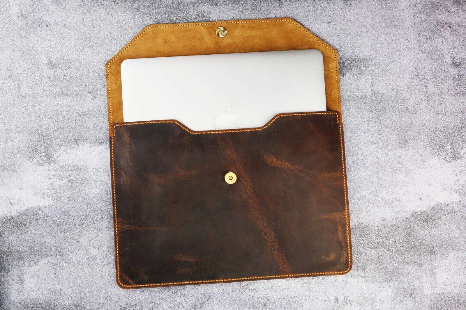 Personalized Genuine Leather MacBook Laptop Case Cover Macbook 16 15 13 Pro case
