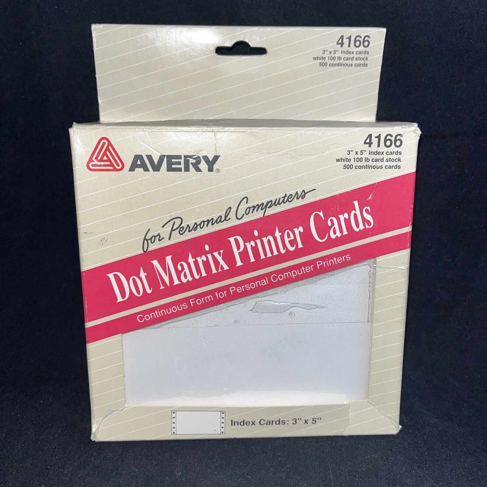 Avery Dot Matrix Printer Cards 4166 NIB 3\