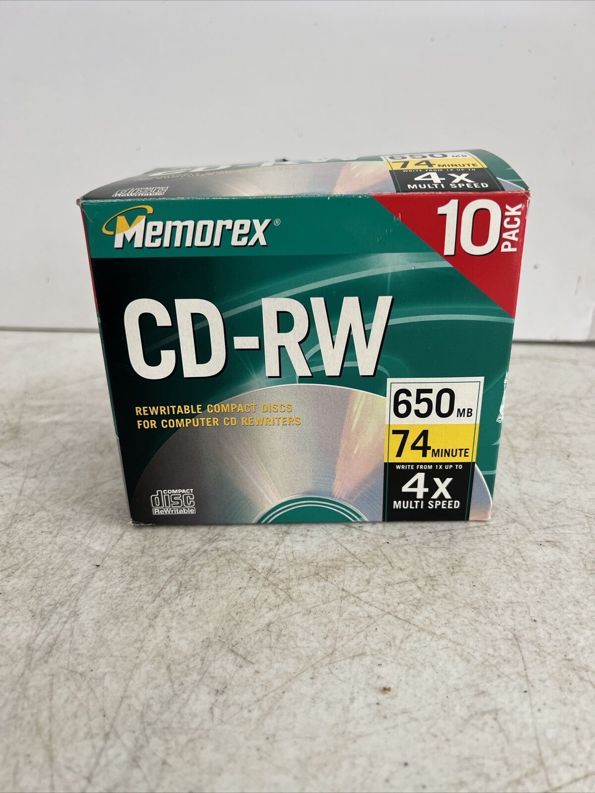 Memorex CD-RW  Multi-Speed 650mb 74 min 10 pack 4x