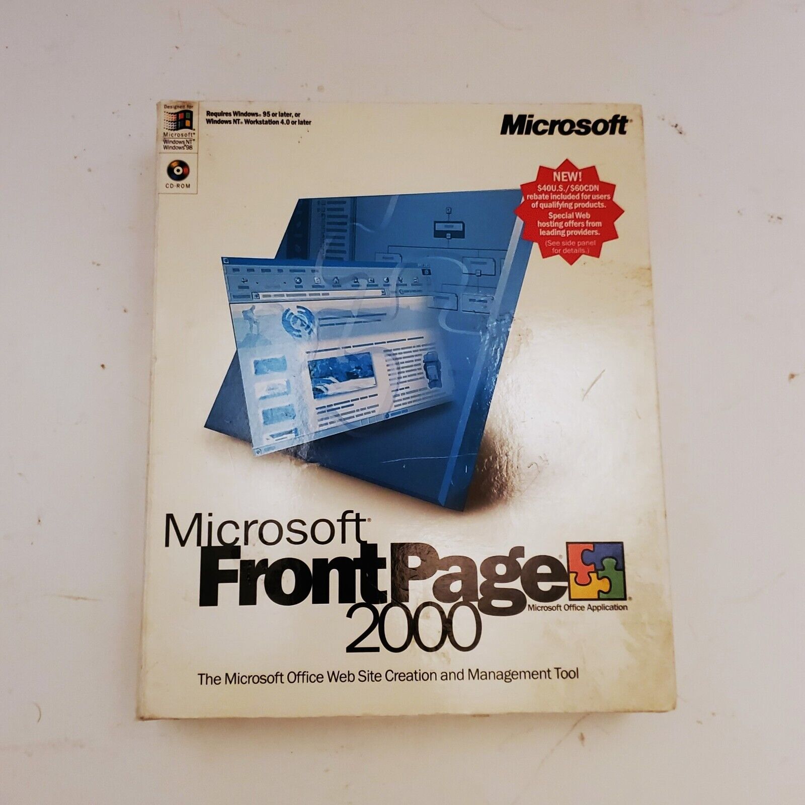 Microsoft Front Page 2000 Web Site Creation & Management Tool New Never Used