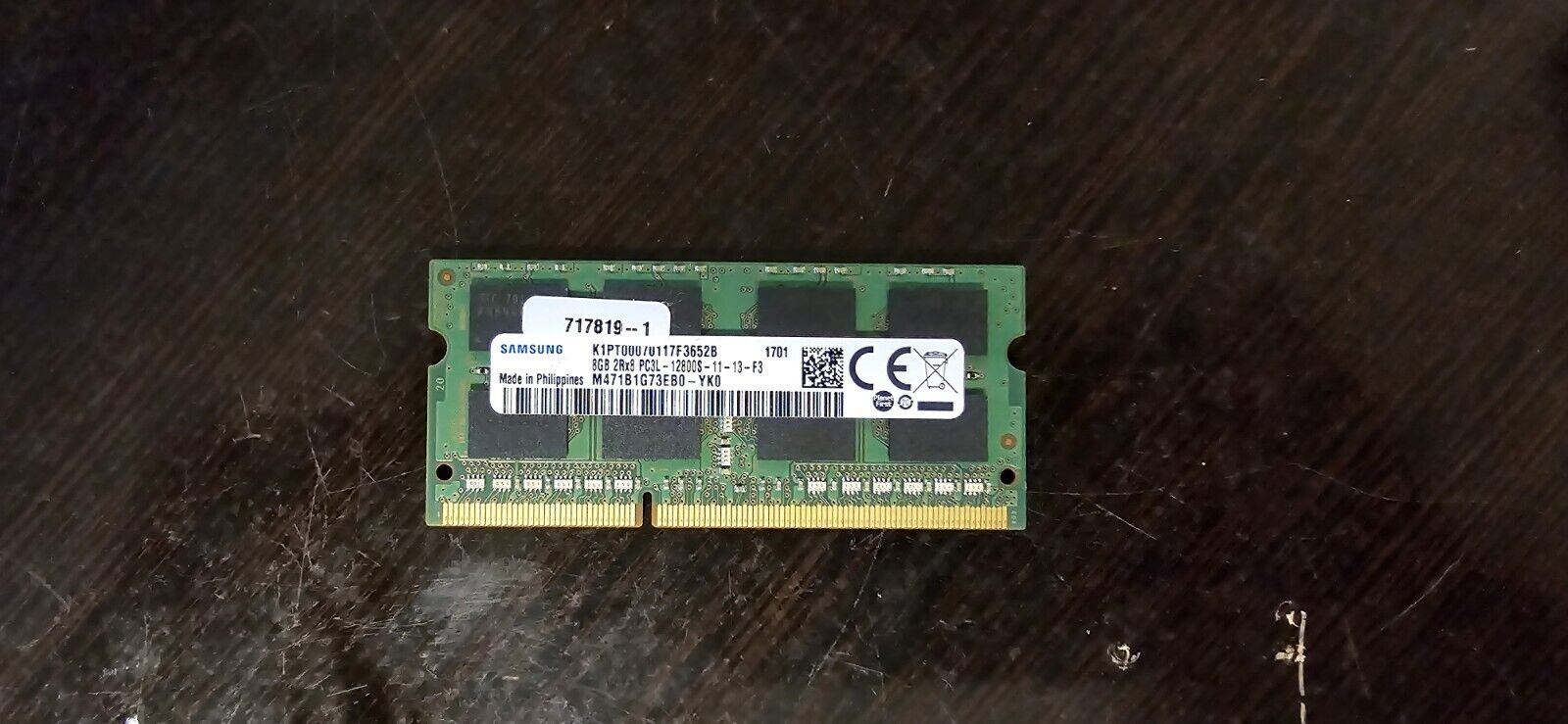 Samsung PC3-12800 8GB DDR3 1600 MHz PC3-12800 DDR3 Memory (M471B1G73DB0YK0)