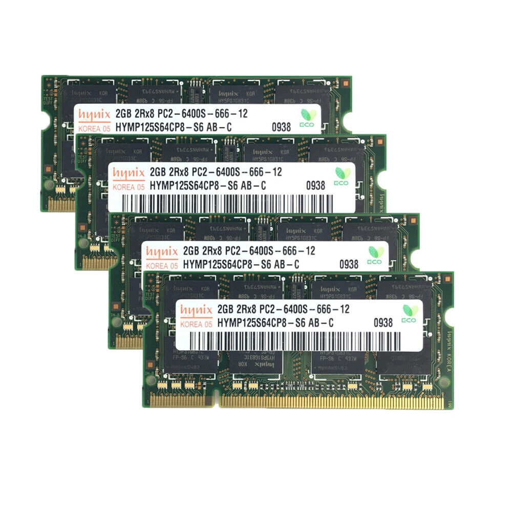 8GB Kit (4x 2GB) DDR2 800MHz PC2-6400S 1.8V Laptop Memory Notebook RAM For Hynix