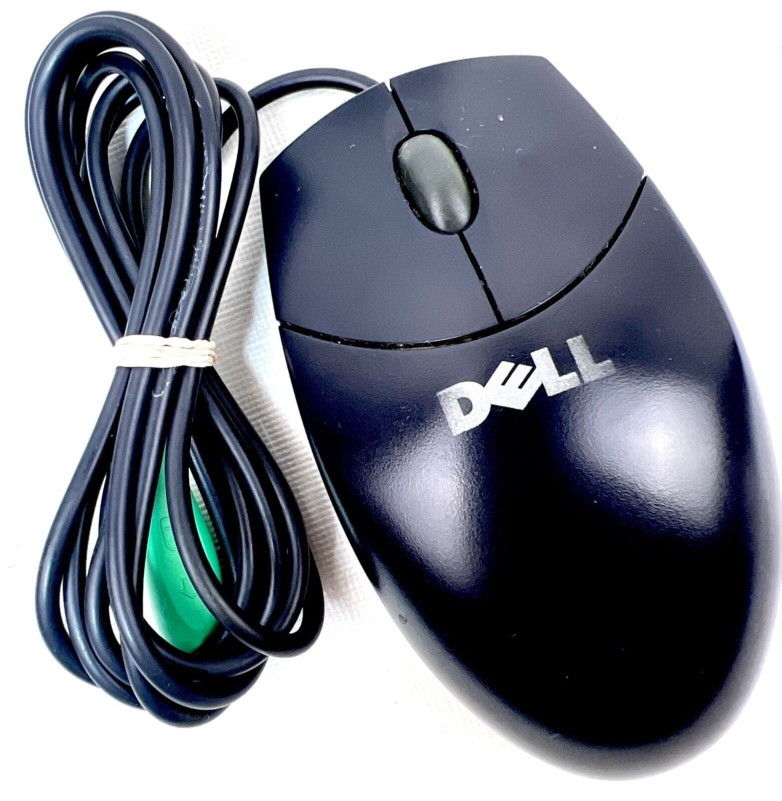 Vintage DELL LOGITECH (M-S69) Black PS/2 Scroll Wheel Wired Ball Mouse, EUC